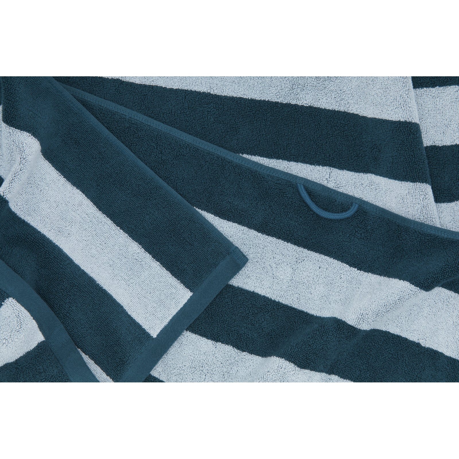 Simple Striped Cotton Towel, Sky/Peacock, Bath Sheet - 1 Pack