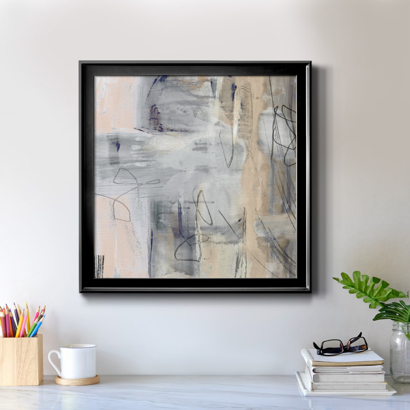 Southeast II - Peinture sur toile encadrée, Toile avec cadre noir, H 17,5 po x l 17,5 po x P 1,5 po