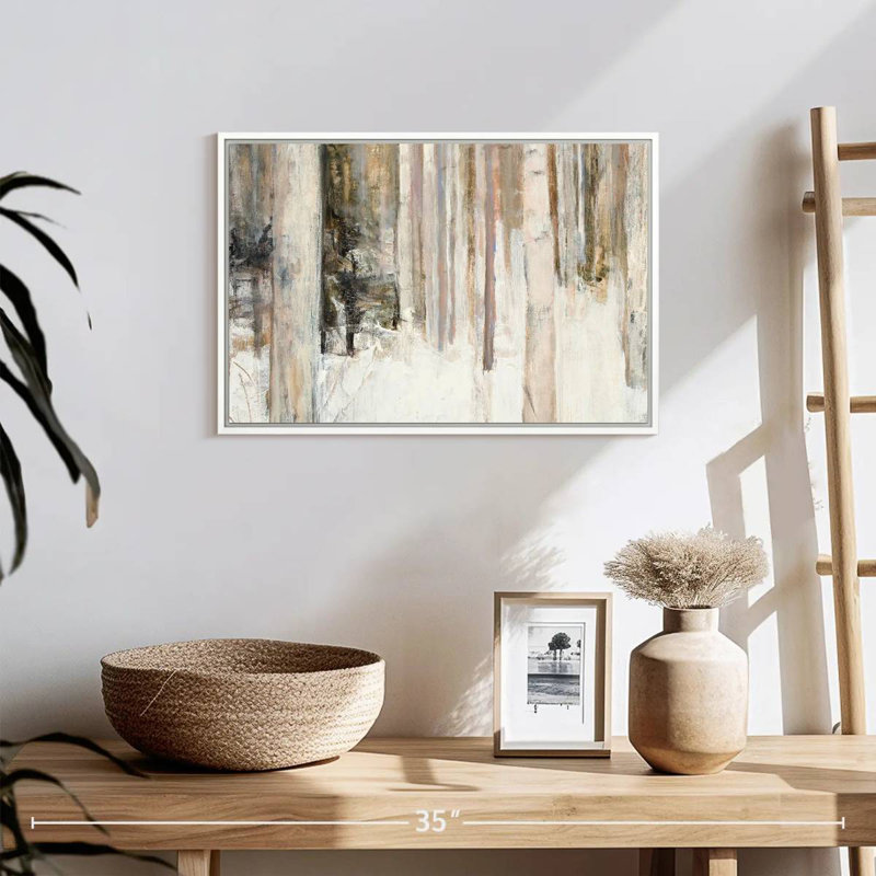 Lumière chaude d'hiver II, Cadre flottant blanc, 19 po x 13 po