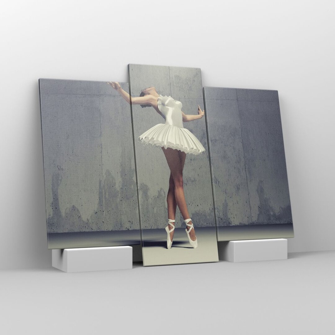 3-tlg. Leinwandbilder-Set Ballerina White Wall