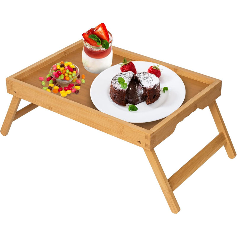 Artmeer Bed Tray Table with Folding Legs