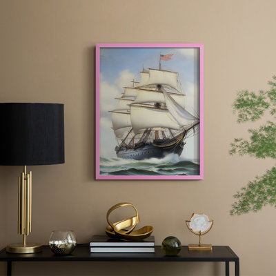 NAUTICAL Series Lxxv, reproduction encadrée - bois massif