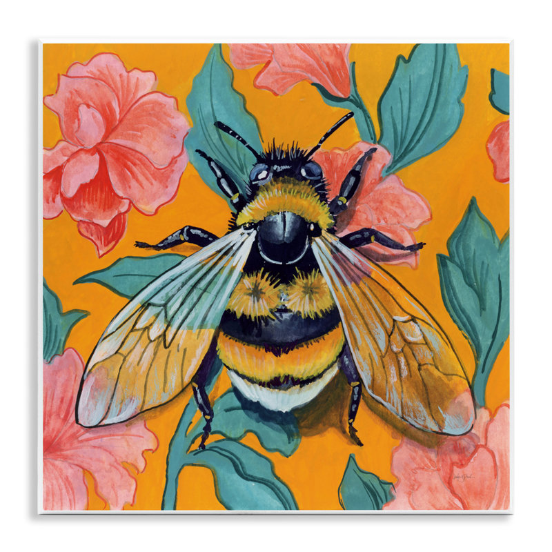 Plaque murale Bumble Bee & Flower, design par Kate Jarvik Birch