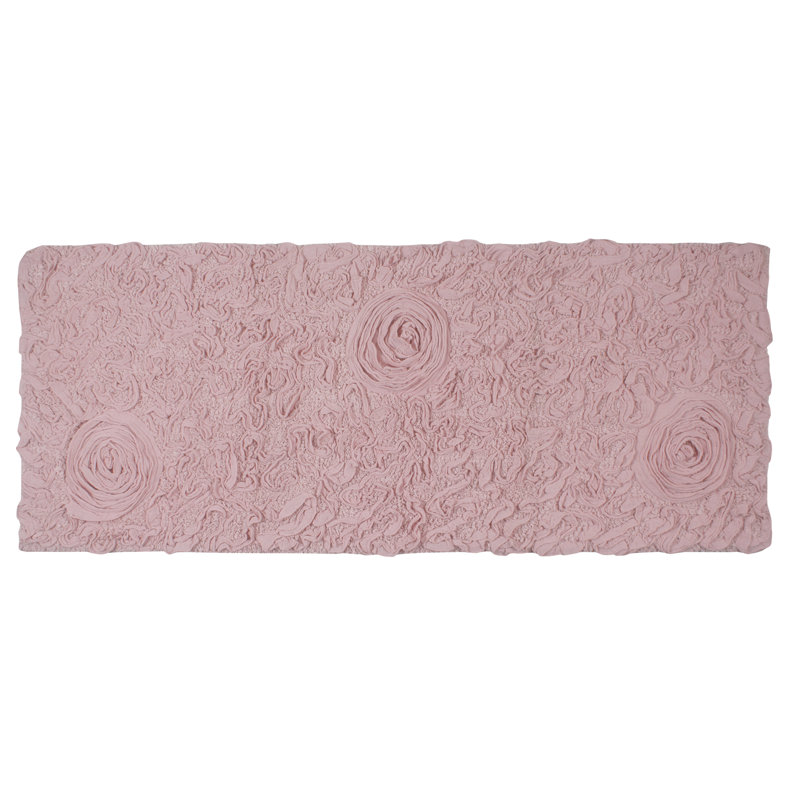 Skak Cotton Bath Rug, 21" W x 54" L, Pink