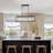 3-light Dimmable Rectangle Kitchen Island Pendant
