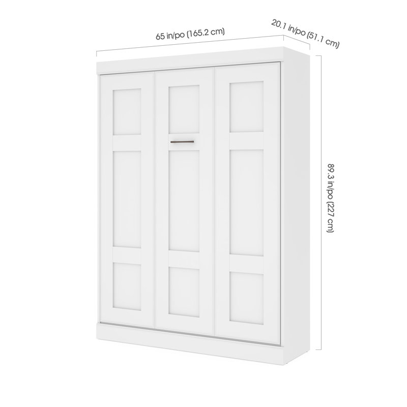 Lit escamotable Beecroft, Blanc, Grand