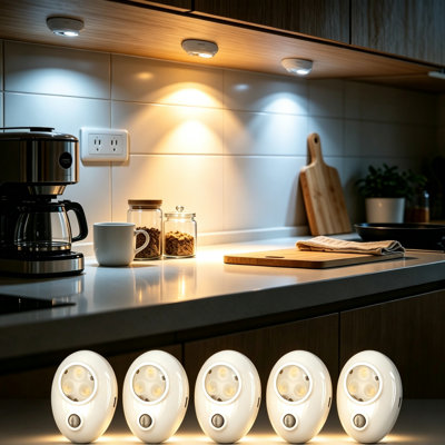 Rechargeable Motion Sensor Night Light, 3 Color Modes Dimmable LED Pebble Light