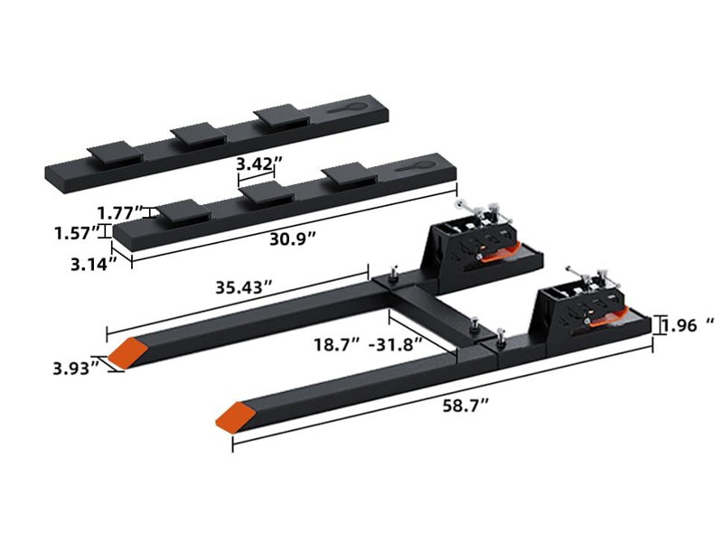 60" Heavy Duty Clip-On Pallet Fork
