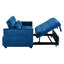 Canapé-lit convertible avec revêtement en velours doux réglable, canapé double bleu, fabrication en bois-761074613