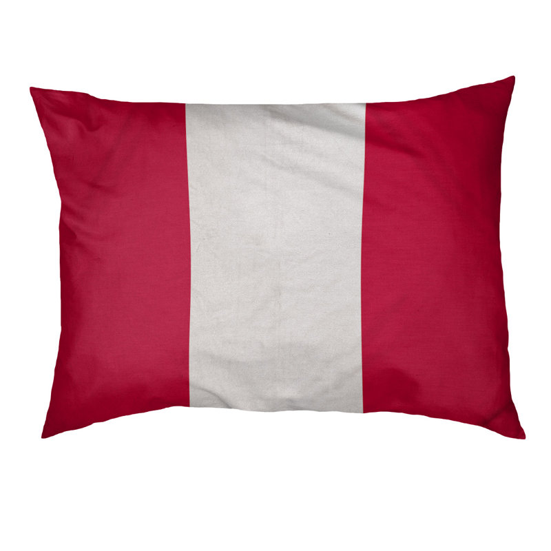 Striped Polyester Pet Bed, Red, Extra large (50" W x 40" D x 7" H)