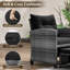 Mobilier de patio en rotin 5 pièces avec 2 repose-pieds et table basse en verre trempé Winston Porter