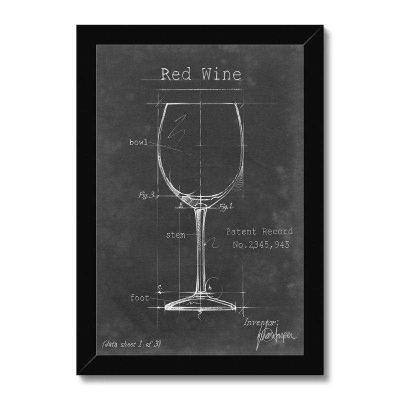 Barware Blueprint III by Ethan Harper - Painting, Black Framed Paper Print, 80cm H x 55cm W