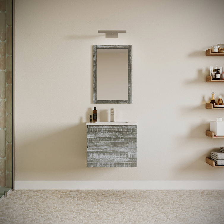 Fresca Formosa 24" Wall Mount Floating Single Sink Bathroom Vanity with Top and Sink (Faucet Not Included)