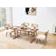 Table de salle à manger 69 po en bois massif de style Mid-Century moderne pour 6 à 8 personnes-1372317420