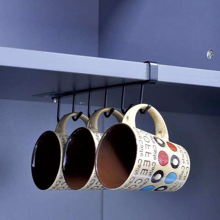 Sliding Mug Holder under Cabinet, Pull-Out Hanging Cup Organizer
