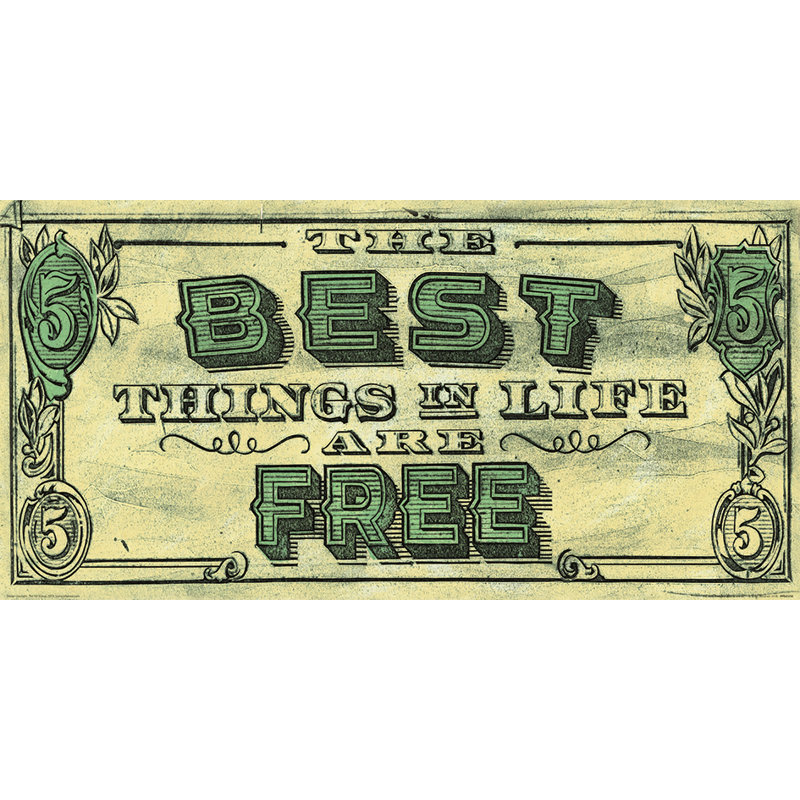 The Best Things - Wrapped Canvas Print, 30cm H x 60cm W x 0.01cm D, Paper