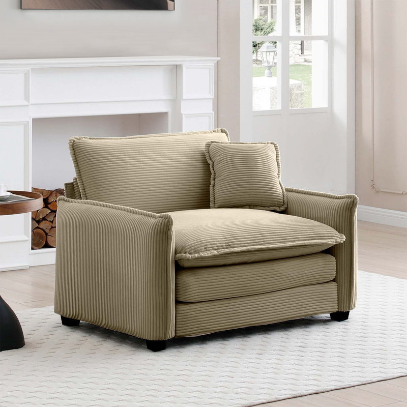 Comfortable Single Deep Seat Sofa With One Pillow, Suitable For Living Room And Bedroom, Club Multiple Occasions