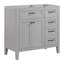 Base d'armoire de salle de bain grise de 36 po. Meuble-lavabo moderne avec espace de tiroir. Bois massif et autoportant. Assemblage requis-150414105