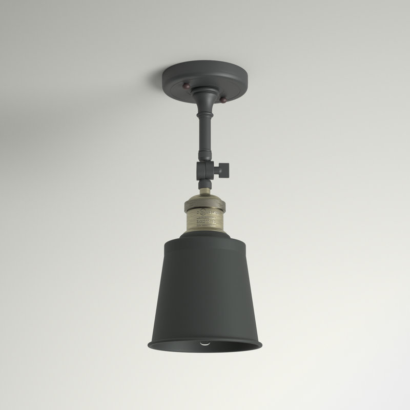 Lavender Hill Semi Flush Mount, Black Antique Brass, 6 Watt Vinage LED Bulb