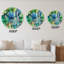 Bleu et vert, art liquide abstrait II - horloge murale moderne-969298232