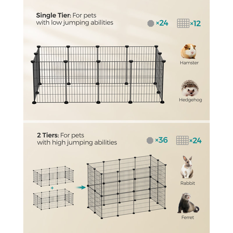 Foland Portable Cat Cage, Black