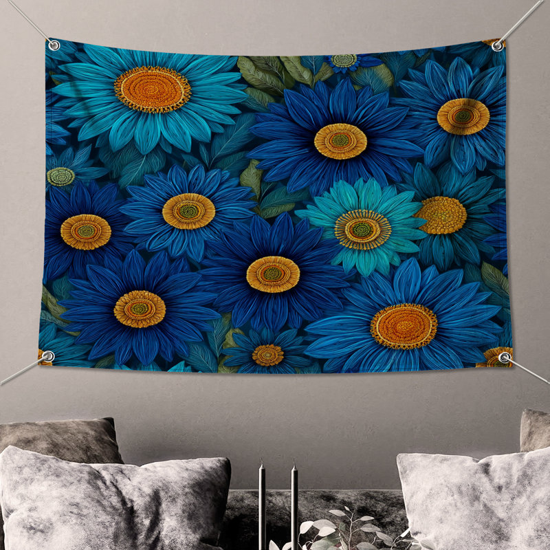 Tapisserie florale - Décoration murale nature, 50in H x60in W with 4 Grommets