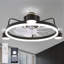 28In. LED Black Starry Night Smart App Control Low Profile Reversible Ceiling Fan 6 Speed Dimmable Fans With Lights Remote