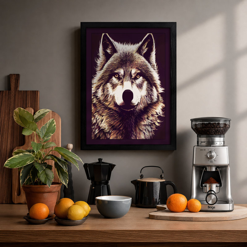 Wolf's Gaze Modern - Print, A2 - 59.4 x 42.0 cm, Black
