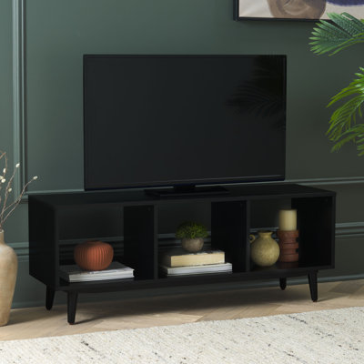 Meuble télé en bois massif et manufacturé de 47,6 po avec tablette pour barre de son Bigley