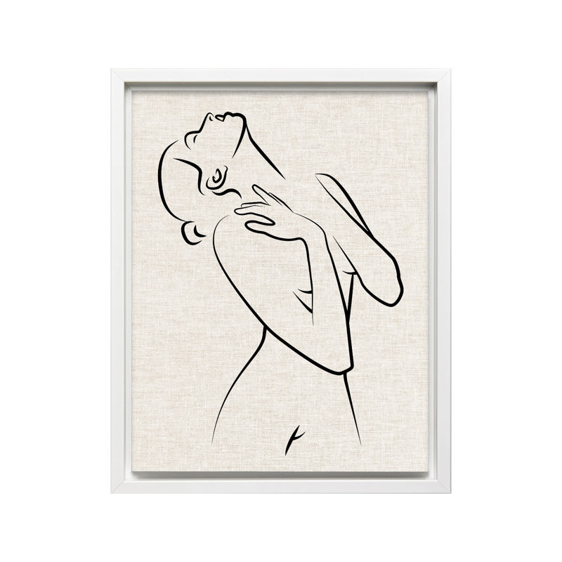 Contour de femme n ° 1, 11"H x 14"W, Canvas, White Framed