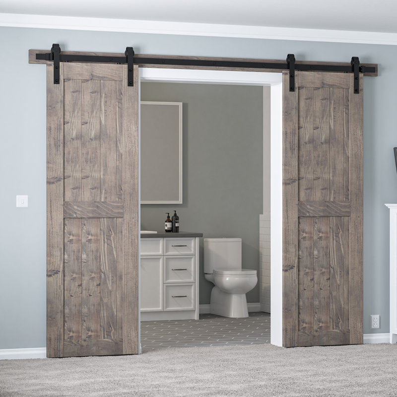 Classic Design Sliding Standard Double Barn Door Hardware Kit (Not Include Door), 108 in.