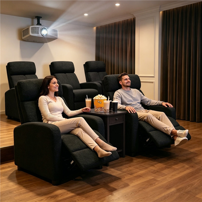 Arvonio Upholstered Recliner, Black