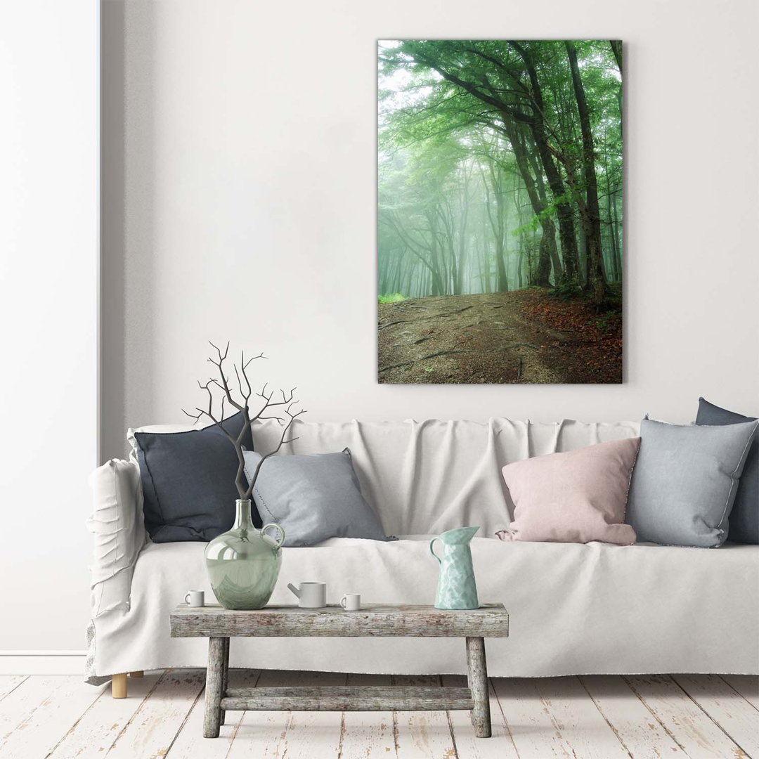 Nebel im Wald - Kunstdrucke auf Leinwand - Wrapped Canvas