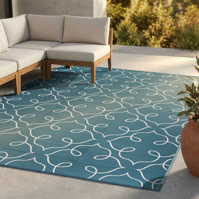 Tapis d'extérieur à motif floral Geo