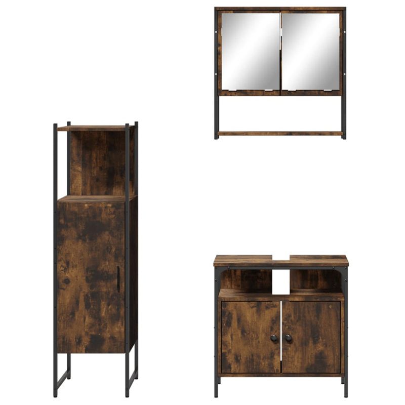 Abentego Bathroom Furniture Suite, Smoked Oak
