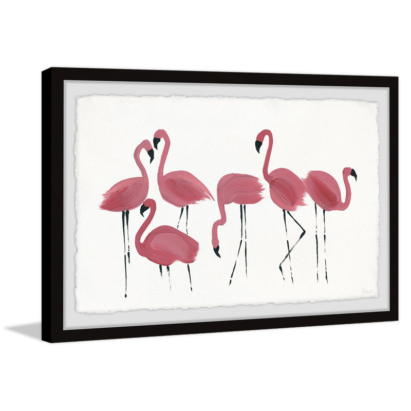 Flamingo Art by Parvez Taj - Single Picture Frame Painting, 41 cm H x 61 cm W