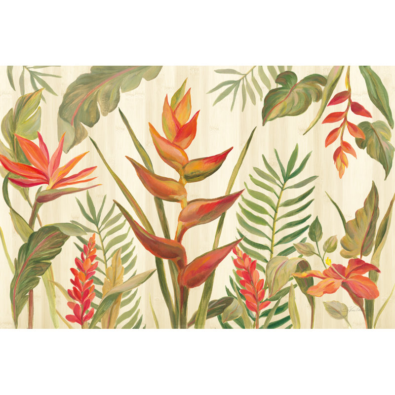 Tropical Garden VII by Silvia Vassileva - Painting Print, 51 cm H x 76 cm W, Black Floater Framed