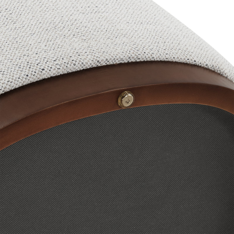 Fauteuil demi-tonneau pivotant avec repose-pieds Bennett, Tissu ivoire Prestige