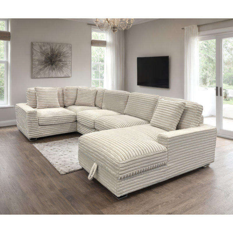 Alice Sectional, Beige Fabric
