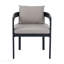 Ensemble de 2 chaises de patio pour l'extérieur, structure en aluminium gris foncé avec coussin beige