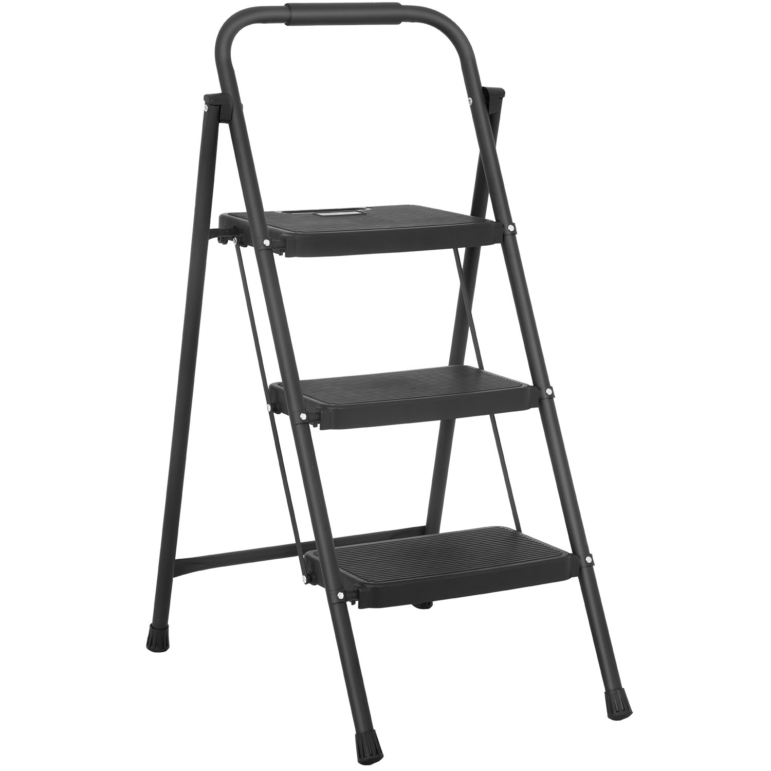 Symple Stuff Catawissa 3 - Step Steel Folding Small Step Ladder | Wayfair