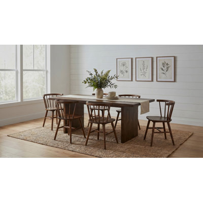 Vinga 7-Piece 82-Inch Rectangular Dining Set Walnut