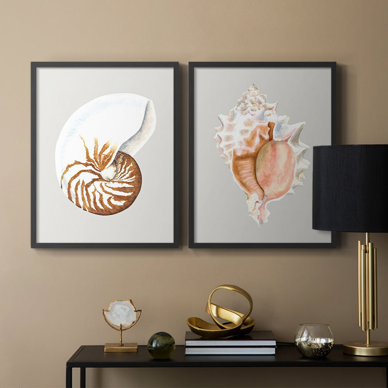 Nautilus - reproduction encadrée de qualité supérieure - prête à être accrochée - aucun clou requis - aucun clou requis, Noir