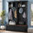 75.7"H Hall Tree with Open Storage,4-in-1 Hall Tree with Bench-1801479875