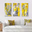 Motif abstrait gris et jaune - ensemble de 3 toiles abstraites encadrées-360272977-360272978