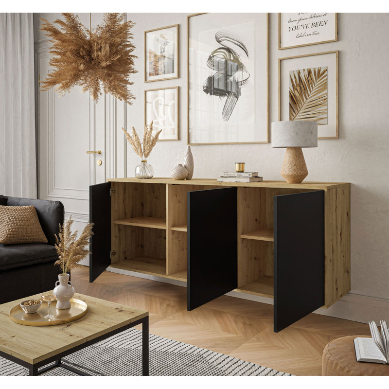 Lakedria 154cm W Chest of Drawers, Brown/Black