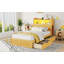 Platform Bed With Drawers, Wood Bed With Storage Headboard And Pull Out Storage Cabinet, Wood Bed With Light And Socket-1377359810-1377359811