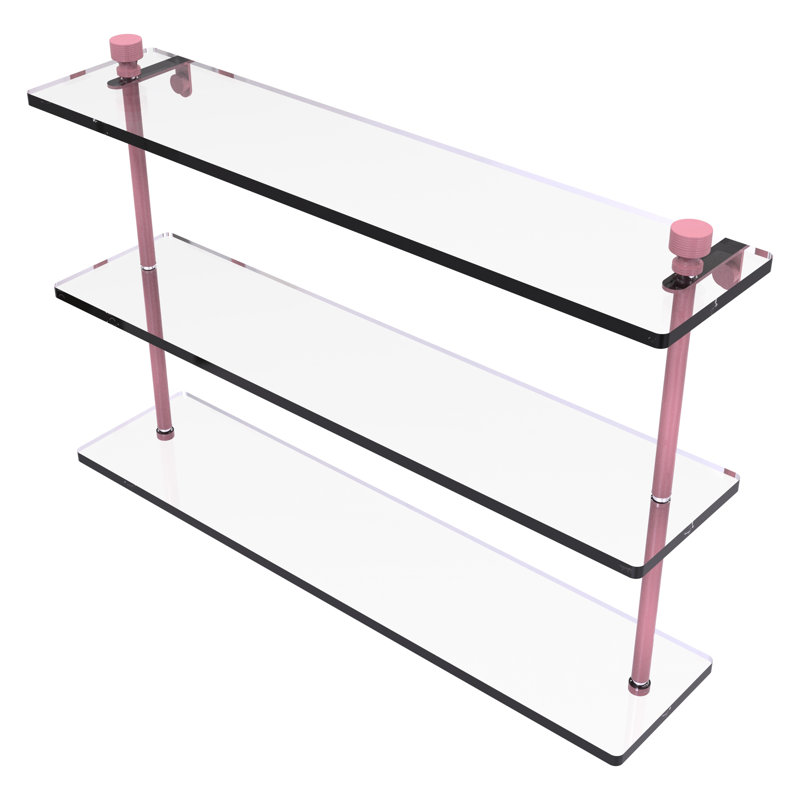 Ballenas 3 Piece Tiered Shelf, Pink, 15" H x 22" W x 5" D