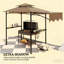Abri de jardin pour barbecue ventilé, abri de jardin extérieur pour barbecue, avec auvent latéral, tablettes latérales et crochets-125293202