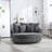 Slipcovered Barrel Chair With Ottoman-1750197660